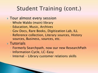 Training Students for Reference Desk Work | PPTX