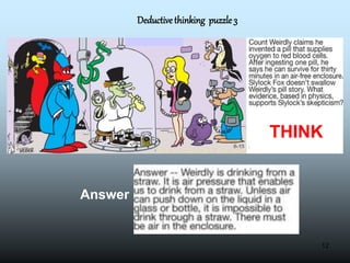 12
Deductivethinking puzzle 3
THINK
Answer
 