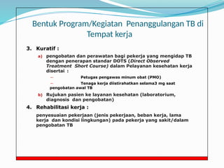Comprehensive Strategies for TB Prevention and Control in the Workplace ...