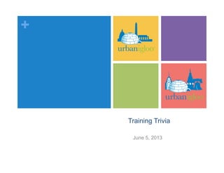 +
Training Trivia
June 5, 2013
 