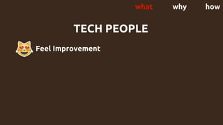 - Feel Improvement
TECH PEOPLE
what why how
 