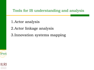 Analysing and documenting innovation and innovation processes