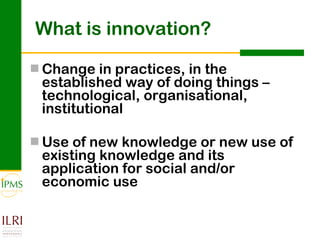 Analysing and documenting innovation and innovation processes