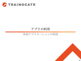 アプリの利用
外部アプリケーションの利用
28
 