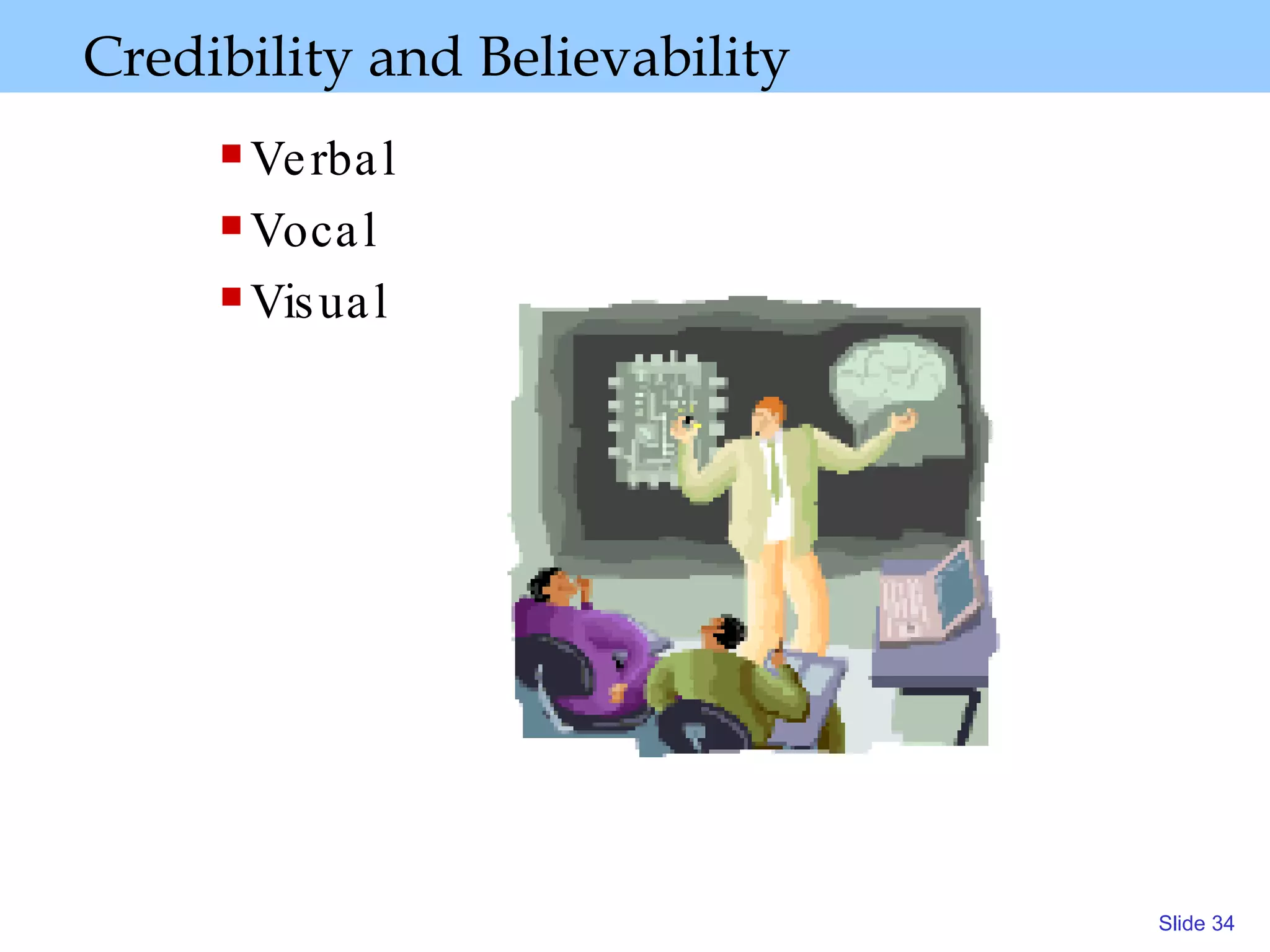 Credibility and Believability Verbal Vocal Visual 