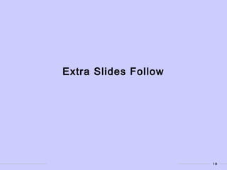 19
Extra Slides Follow
 