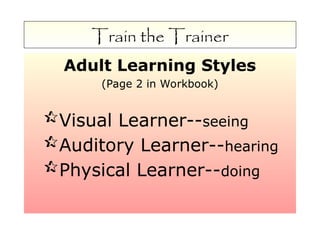 Train the Trainer Training Module to Learn Basics of Trainer | PPT