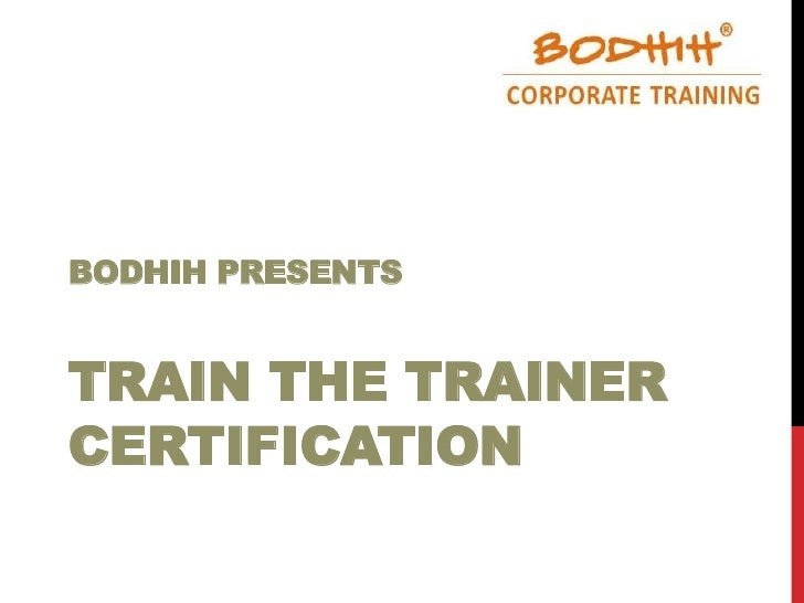 Train the trainer certification