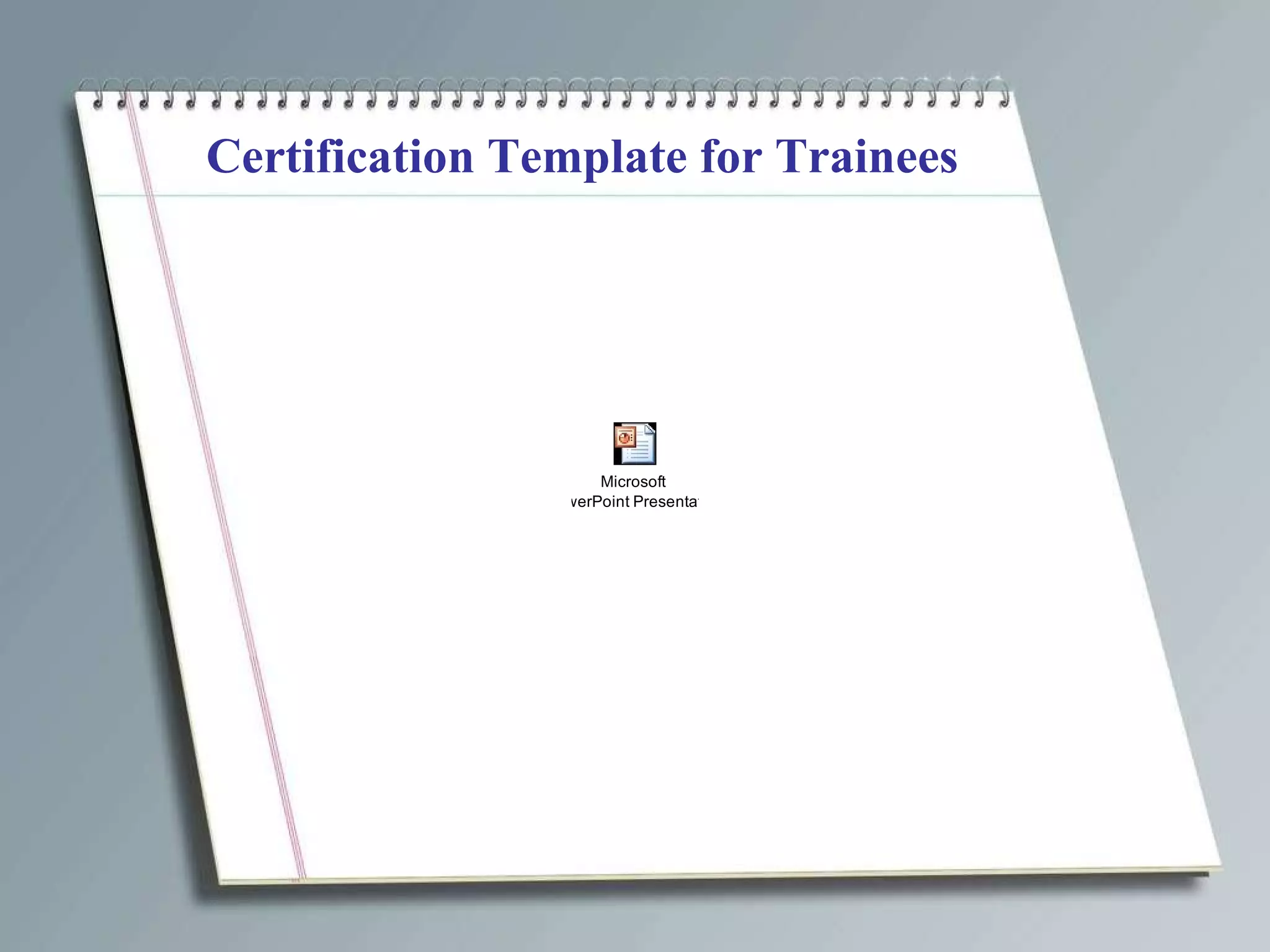 Certification Template for Trainees 