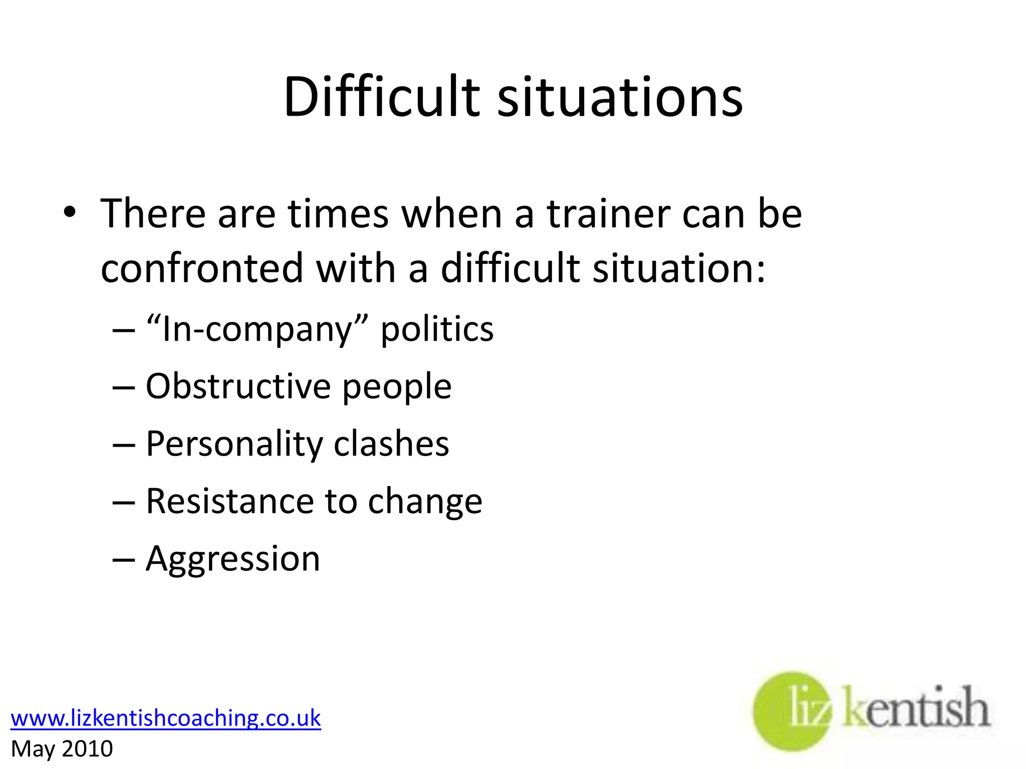 Exercise 3Identify methods of training appropriate to each learning style: (20 mins)Active / ReflectiveSensing / IntuitiveVisual / VerbalSequential / Global