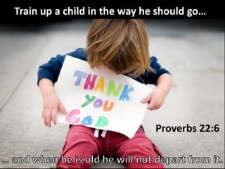 Train up a child in the way he should go…
Proverbs 22:6
 