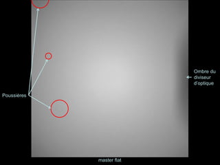Poussières
master flat
Ombre du
diviseur
d’optique
 
