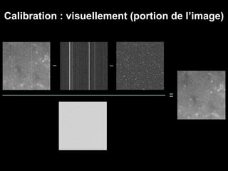 Calibration : visuellement (portion de l’image)
 