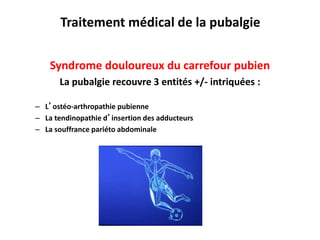 Traitement médical de la pubalgie - Dr Alain Simon - 1ère ...