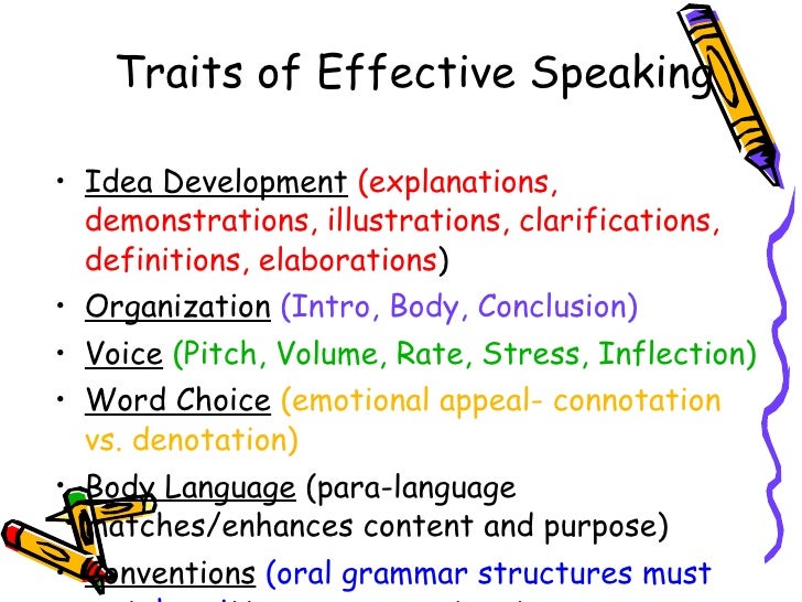 good speech qualities