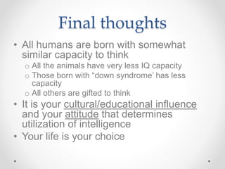 Less Intelligent Traits of less intelligent people | PPTX