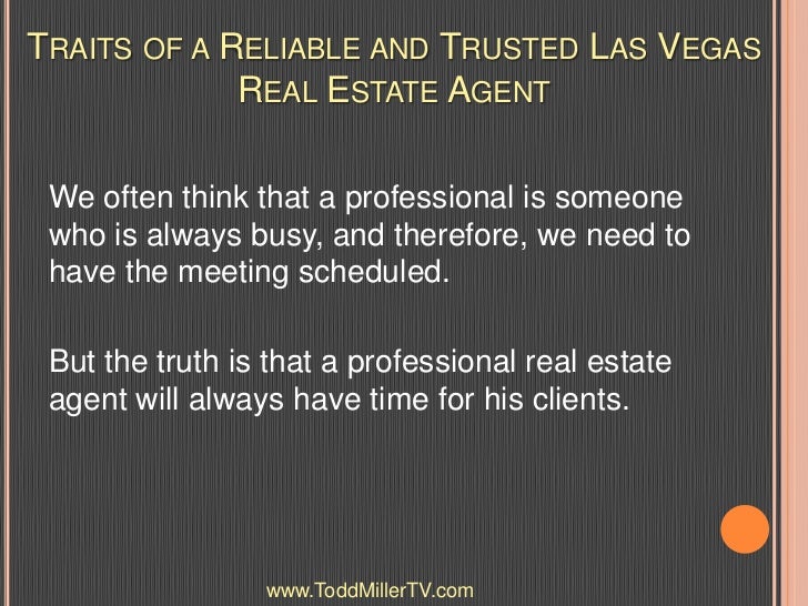 Traits of a Reliable and Trusted Las Vegas Real Estate Agent - 웹