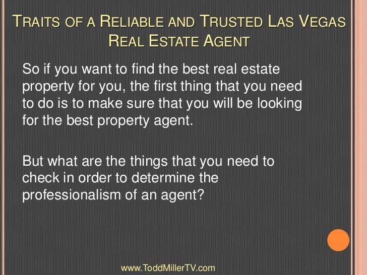 Traits of a Reliable and Trusted Las Vegas Real Estate Agent - 웹