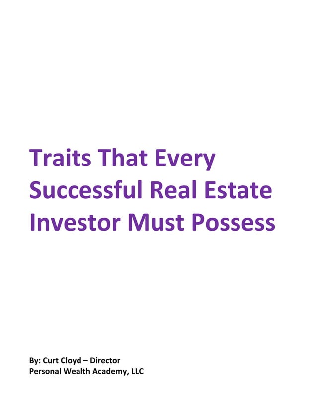 Traits That Every Successful Real Estate Investor Must Possess PDF