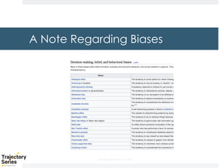 Copyright, DKParker, LLC 2020
A Note Regarding Biases
 