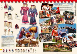 Fantashion-Events




                                                                                                                                                                                       Fantashion-Events
Marion
                                                                                       Tapfere junge Helden tauchen in die Welt der Abenteuer ein. Ein Tag mit dem Fantashion Events
                                                                                       Team wird zum unvergesslichen Erlebnis. Weitere Infos: www.fantashion.de

                                                                                                             Les jeunes héros partent vaillamment à l’aventure. Une journée avec
                                                                                                              l’équipe Fantashion Events représente une expérience inoubliable.
                                                                                                               Informations supplémentaires: www.fantashion.de

                                                                                                               Young heroes bravely launch out into the world of adventure. A day
                                                                                                                with the Fantashion Events team is an unforgettable experience.
                                                                                                                Further information: www.fantashion.de




     Marion
      Burgjungfraukleid aus weichem und leicht dehnbarem edel wirkendem
      Pannesamt, Halsausschnitt mit goldener Besatzborte, Taille mit breitem
      angenähten Gürtel, erhältlich in Größe 1 (ca. 3 bis 6 Jahren), Größe 2
      (ca. 6 bis 10 Jahre) und Größe 3 (ca. 10 bis 14 Jahre)
      Outfit Marion: Burgjungfraukleid, Beuteltasche, Jungfernkranz

      Robe de Châtelaine en velours légèrement élastique et à l’aspect noble,
      rehaussée d’un gallon doré à l’encolure, taille soulignée par une large
      ceinture incorporée, disponible dans les tailles 1 (env. 3 à 6 ans), taille 2
      (env. 6 à 10 ans) et taille 3 (env. 10 à 14 ans)
      Outfit Marion: Robe de châtelaine, sac pochette, serre-tête de jouvence

      Castle maiden’s dress made of soft and slightly elastic exquisite-looking
      velour fabric, with golden embroidery around the neck, wide integrated
      girdle, available in size 1 (ages ca. 3 to 6), size 2 (ages ca. 6 to 10) and
      size 3 (ages ca. 10 to 14)
      Outfit Marion: Castle maiden’s dress, string purse, maiden’s headdress




22




                                                                                       www.FANTASHION.de
 