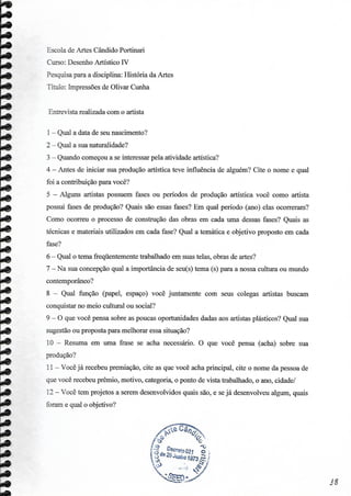 Trajetória de Olivar Cunha