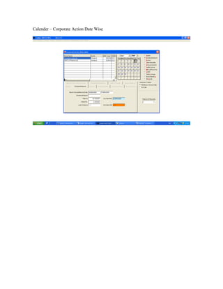 Calender – Corporate Action Date Wise
 