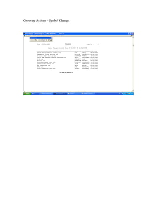 Corporate Actions – Symbol Change
 