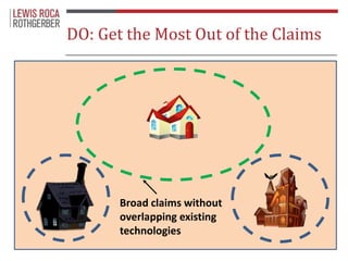 DO: Get the Most Out of the Claims 
Broad claims without 
overlapping existing 
technologies 
 