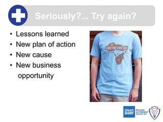 Seriously?... Try again?
• Lessons learned
• New plan of action
• New cause
• New business
opportunity
 