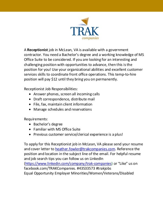 Hiring Entry Level Receptionist hiring-entry-level-receptionist
