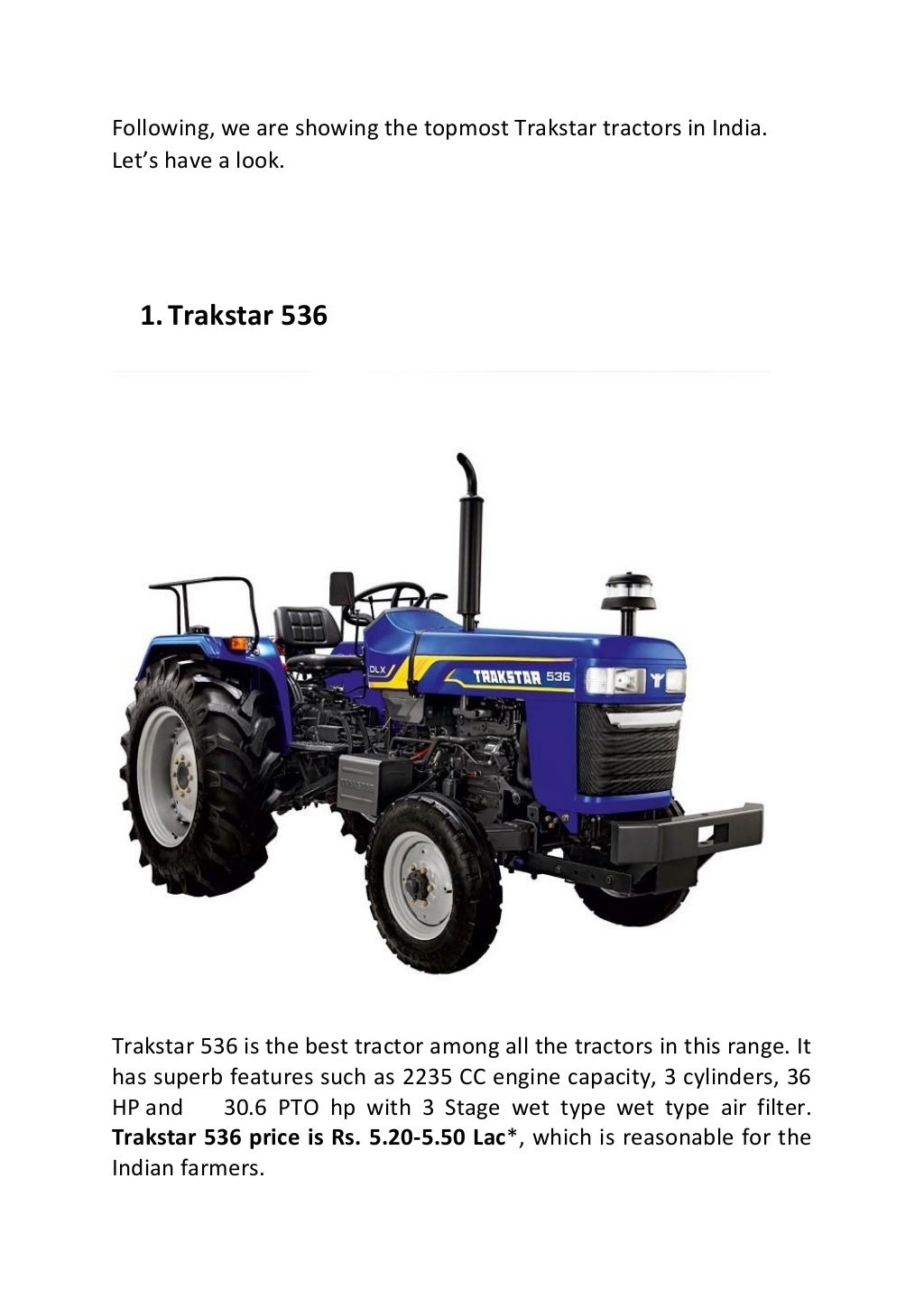 Trakstar tractor