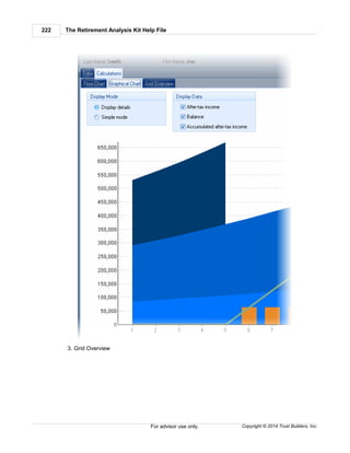The Retirement Analysis Kit Help File222
Copyright © 2014 Trust Builders, Inc.For advisor use only.
3. Grid Overview
 