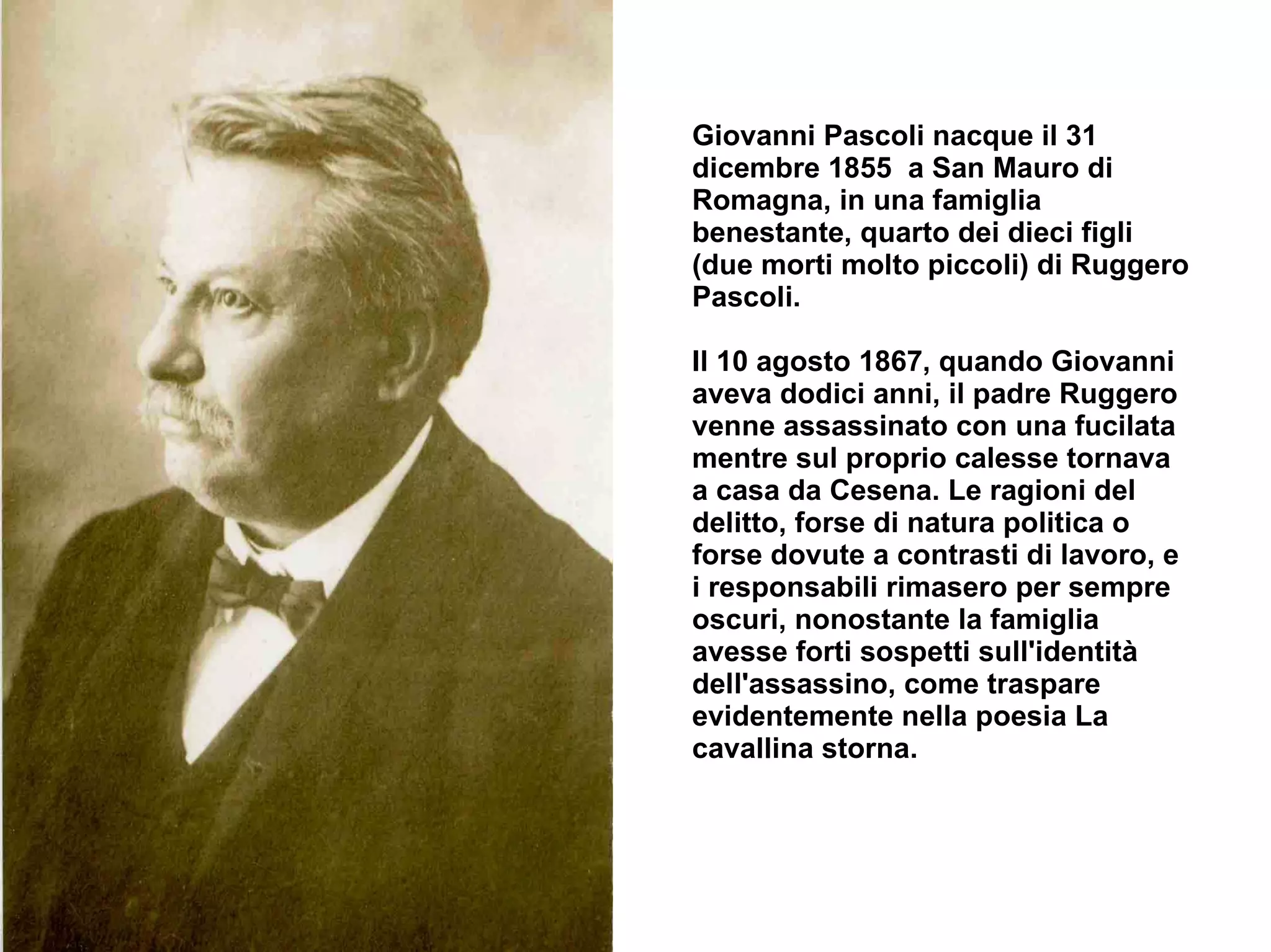 pascoli scrisse i primi ei nuovi