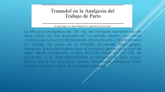 trabajo uso de parto de en tramadol