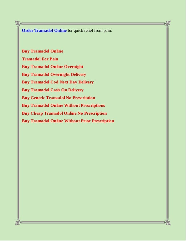 Buy tramadol online without prior prescription
