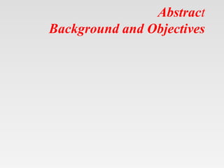 Abstract
Background and Objectives
 