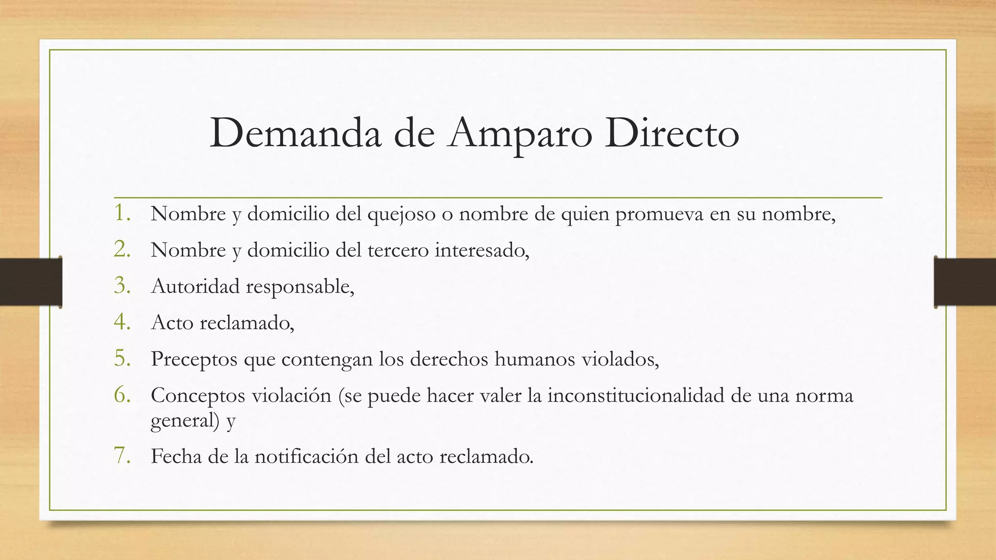 Tramitación del Juicio de Amparo Directo | PDF