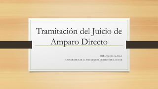 Tramitación del Juicio de
Amparo Directo
MTRÁ. IXCHEL ÁLZAGA
CATEDRÁTICA DE LA FACULTAD DE DERECHO DE LA UNAM
 