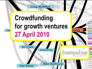 Crowdfunding for growth ventures 27 April 2010 
