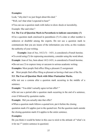 Tot Example Questions A study on using some typical typers of punctuation properly in writen ...