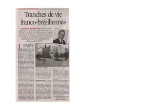 Tranches de vie franco-brésiliennes - article nfp Frédéric Donier- mars 2004