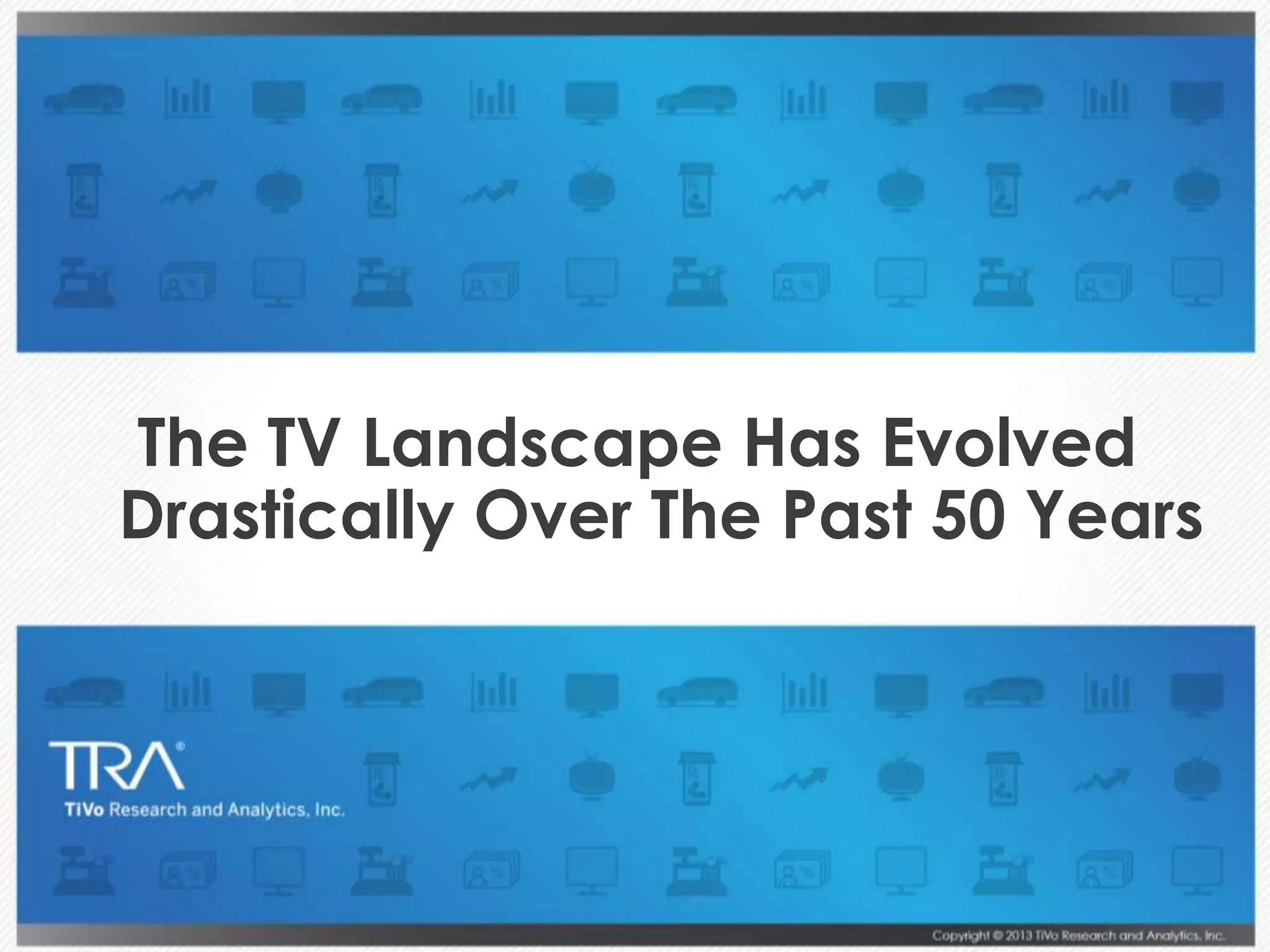 4
The TV Landscape Has Evolved
Drastically Over The Past 50 Years
 