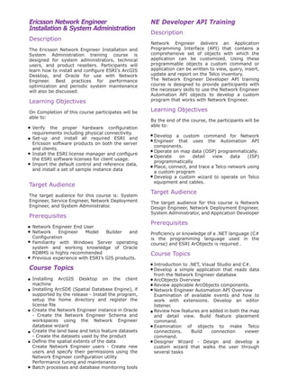 TEKLABZ Ericsson Network Engineer Training course catalog | PDF