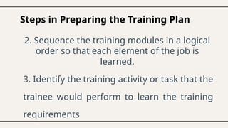 TRANING PLAN - WORK-BASED LEARNING WITH EMPHASIS ON TRAINERS ...