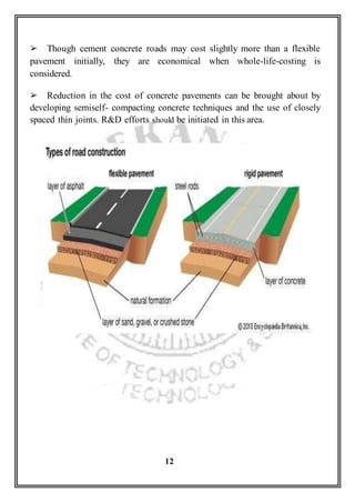 Traning report on pwd cement concrete road pavement | DOCX