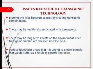 The Role of Transgenic Animals in Biomedical Research | PPTX