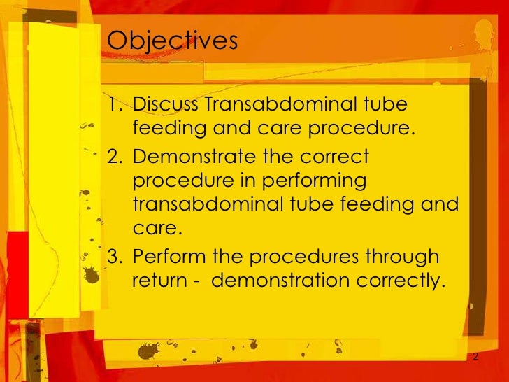 Transabdominal Tube Feeding And Care