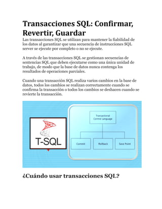 transacciones Base de datos con SQL SERVER | PDF