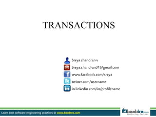 Transaction in MYSQL | PPTX